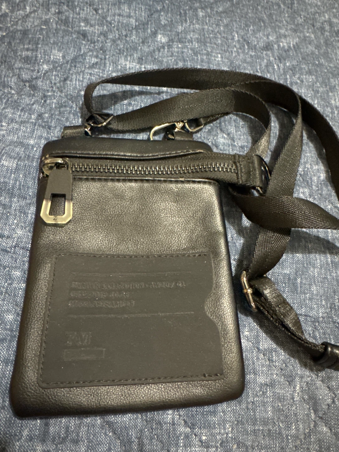 Zara Black Faux Leather Crossbody Bag