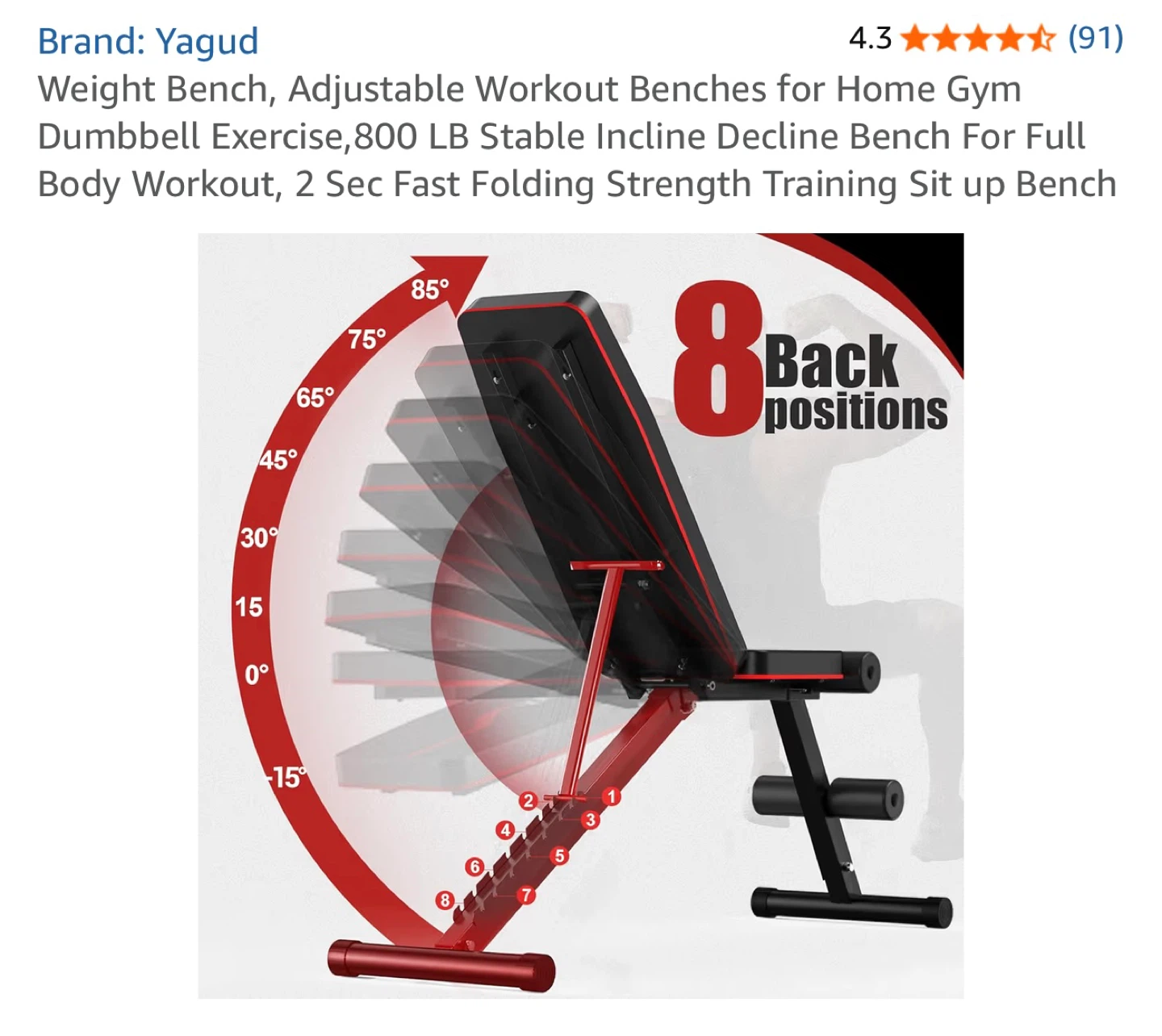 Yagud Adjustable Weight Bench - photo 4