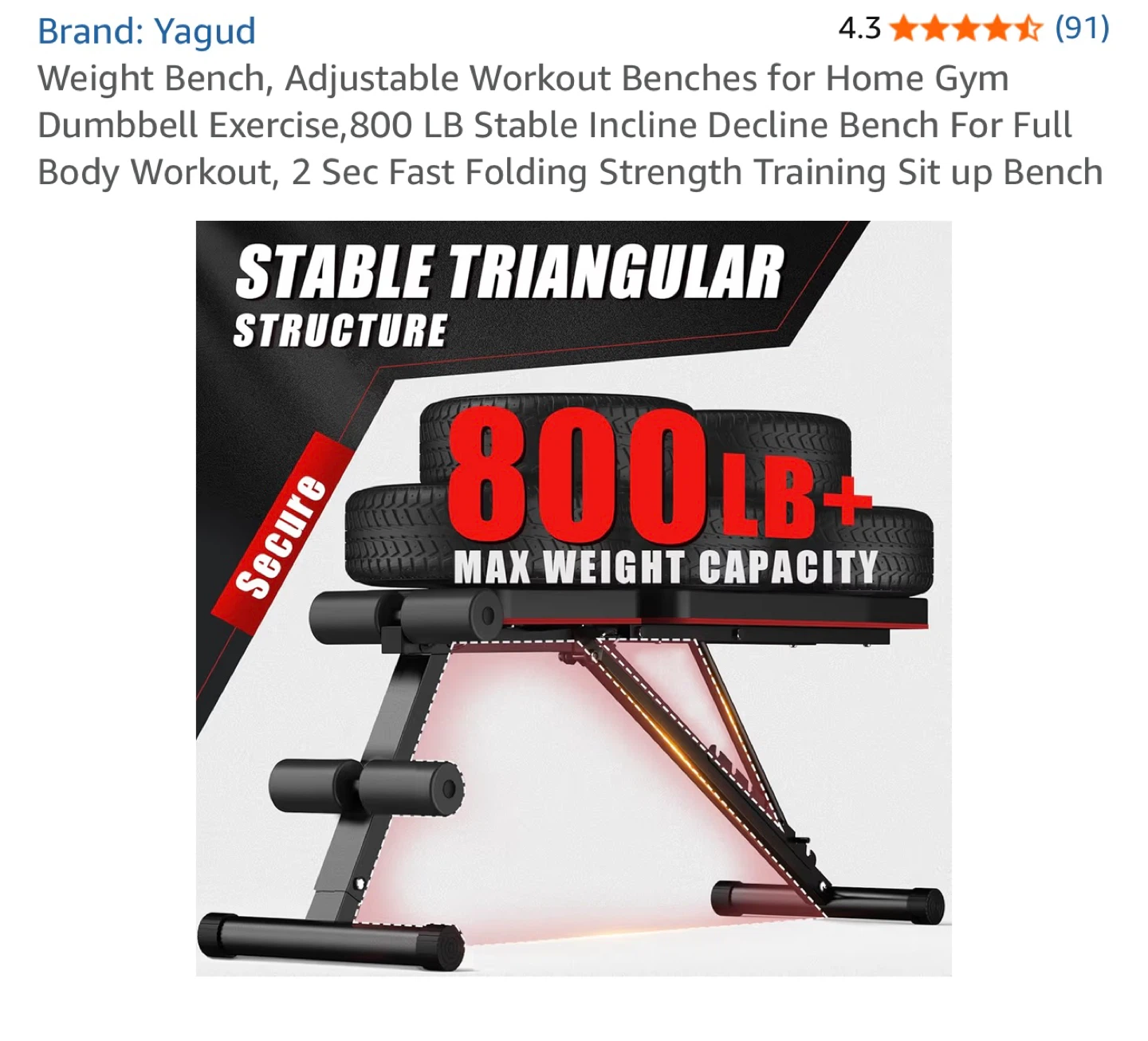 Yagud Adjustable Weight Bench - photo 2