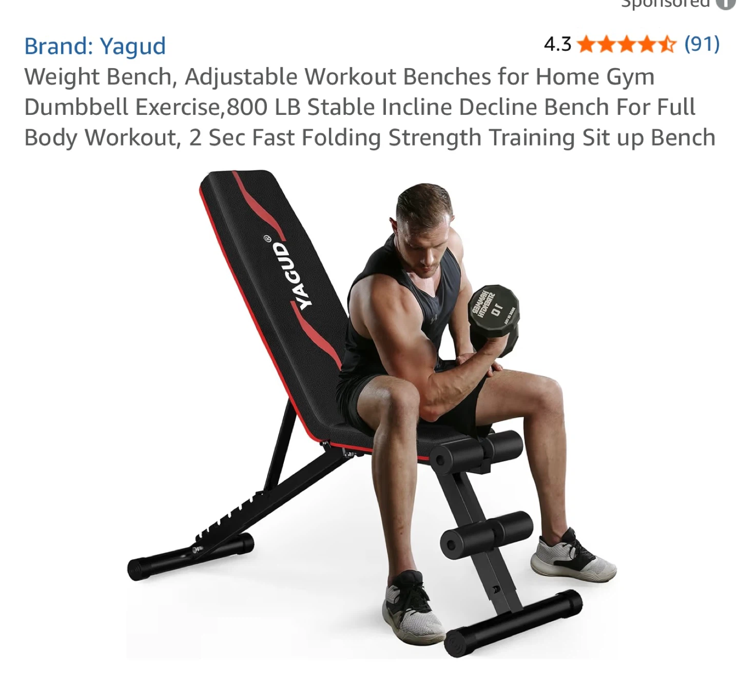Yagud Adjustable Weight Bench