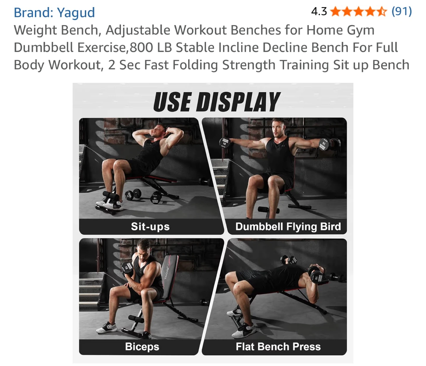 Yagud Adjustable Weight Bench - photo 5