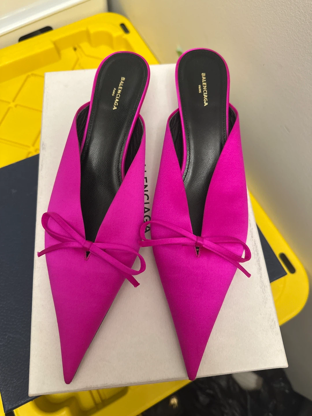 Balenciaga Pink Pointed Toe Bow Heels Size 38