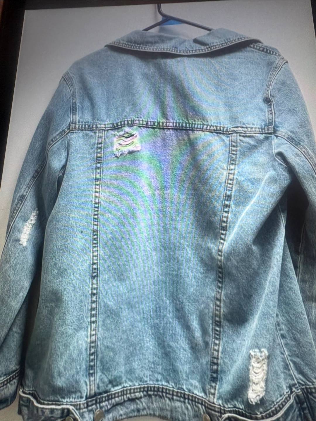 Veste en jean déchirée pour femme - photo 2