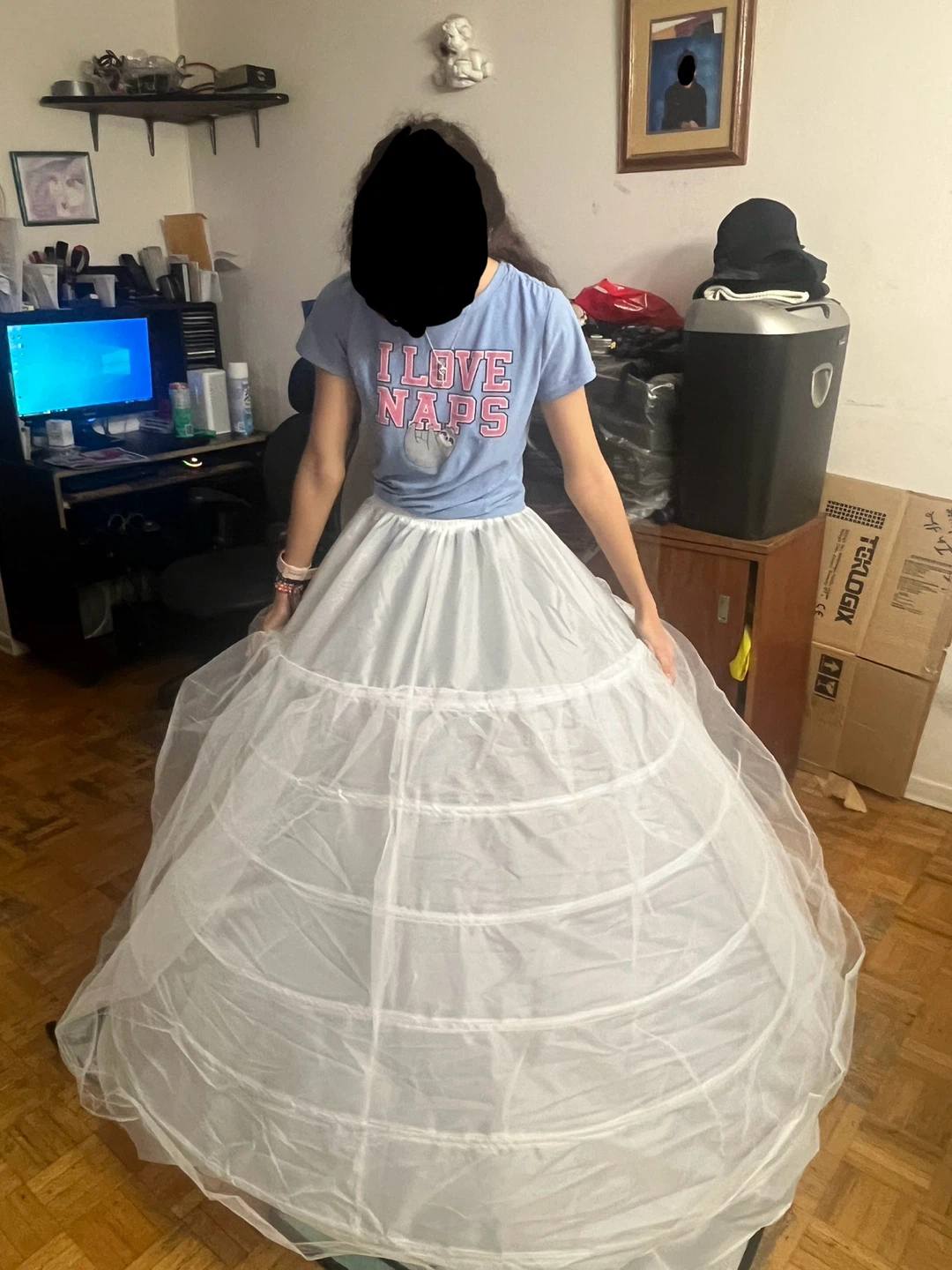 Women's White Petticoat Crinolines 5 Hoops