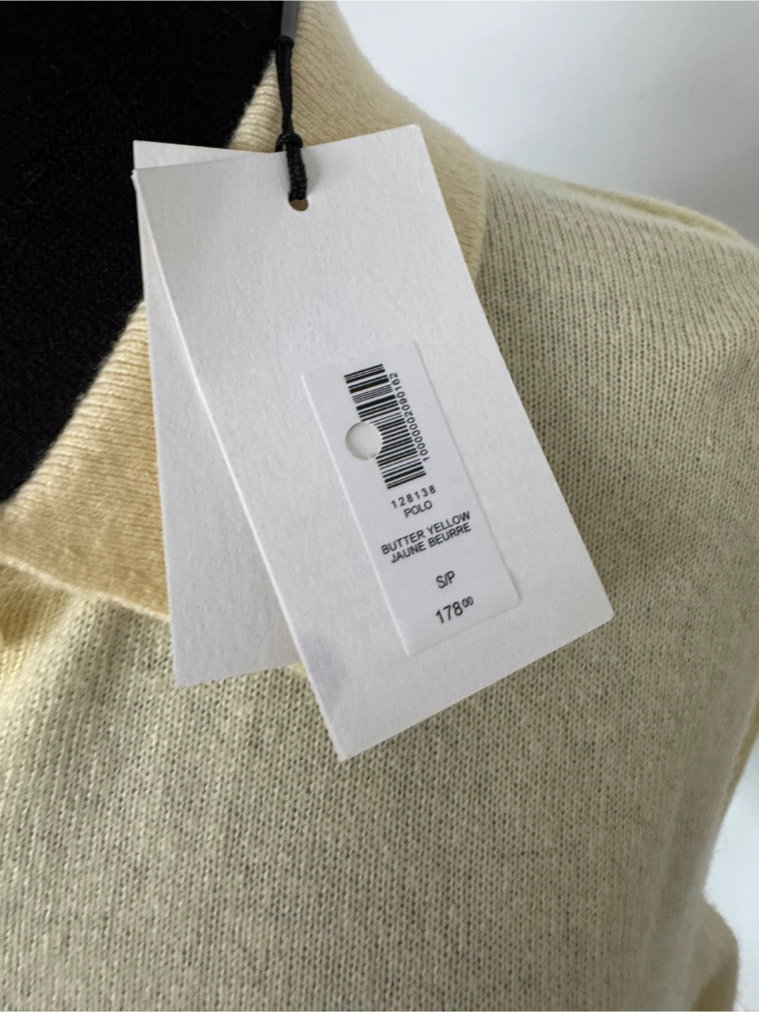 Aritzia "Butter Yellow" Cashmere Polo Sweater - photo 3