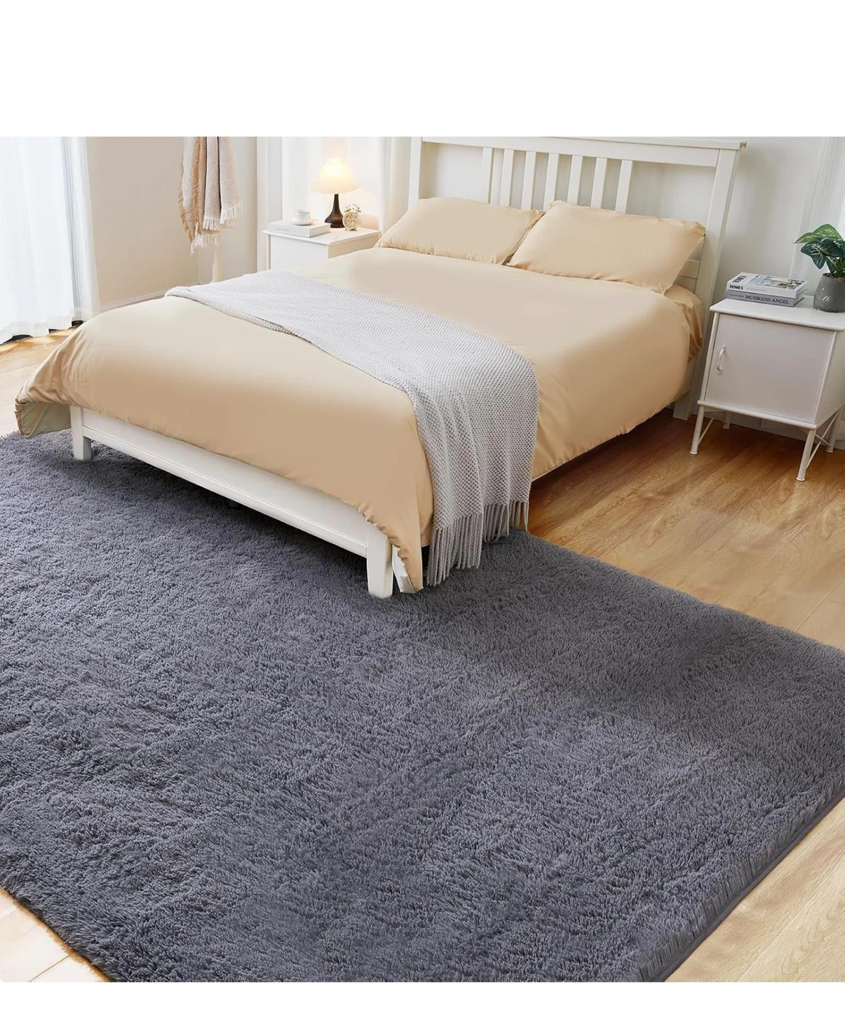 Plush Shag Rug - Solid Gray - 4' x 6' AR46 - photo 5
