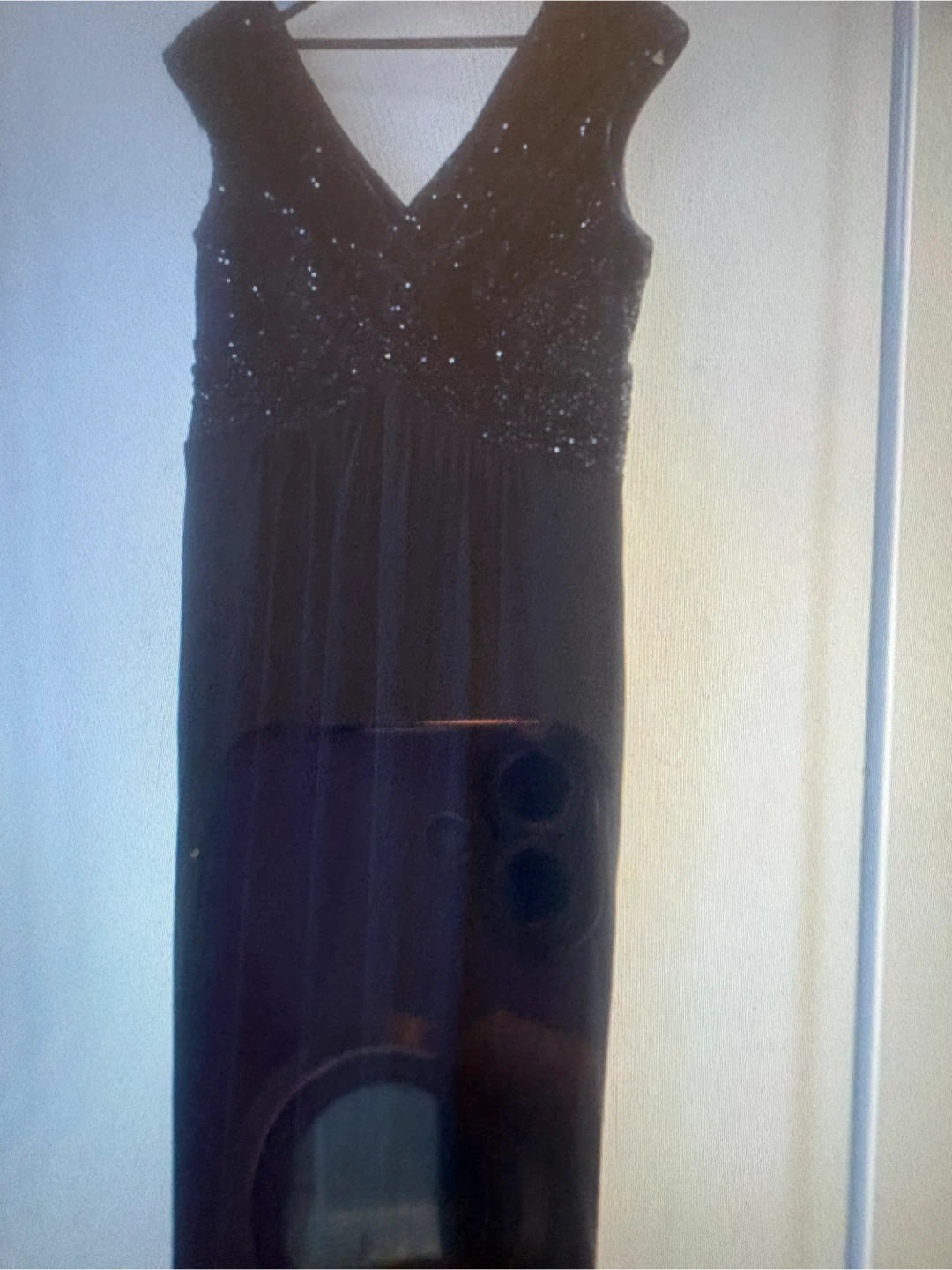 Robe de soirée bleue à paillettes