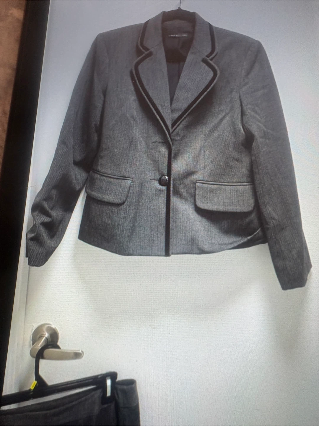 Tailleur jupe et veste gris pour femme - photo 2