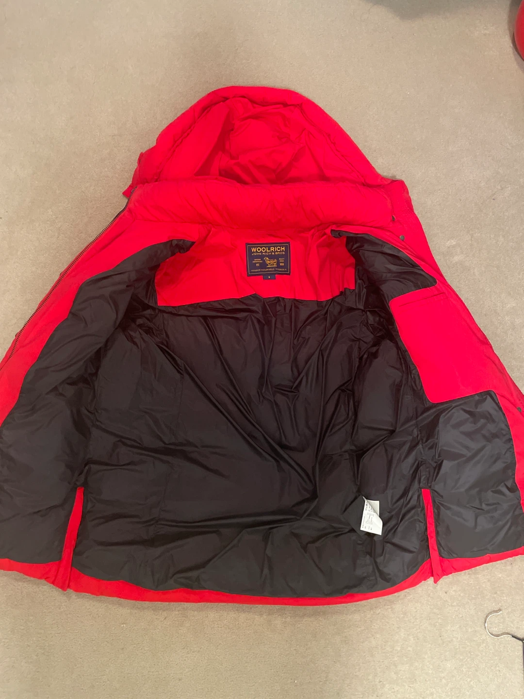Almost new Woolrich Red Down Puffer Jacket Size S - photo 3