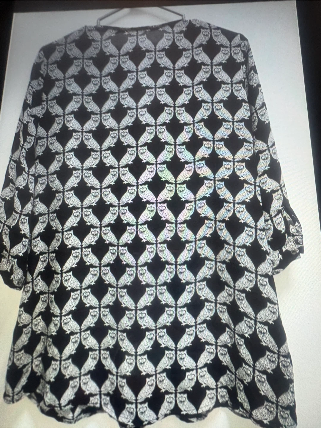 Haut à manches 3/4 avec motif hiboux - photo 2