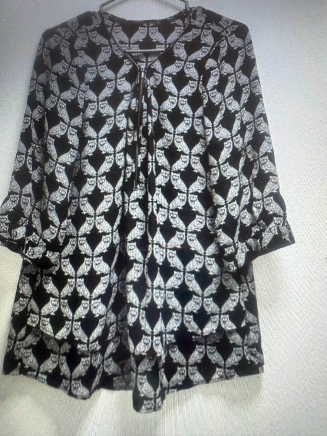 Haut à manches 3/4 avec motif hiboux - photo 3
