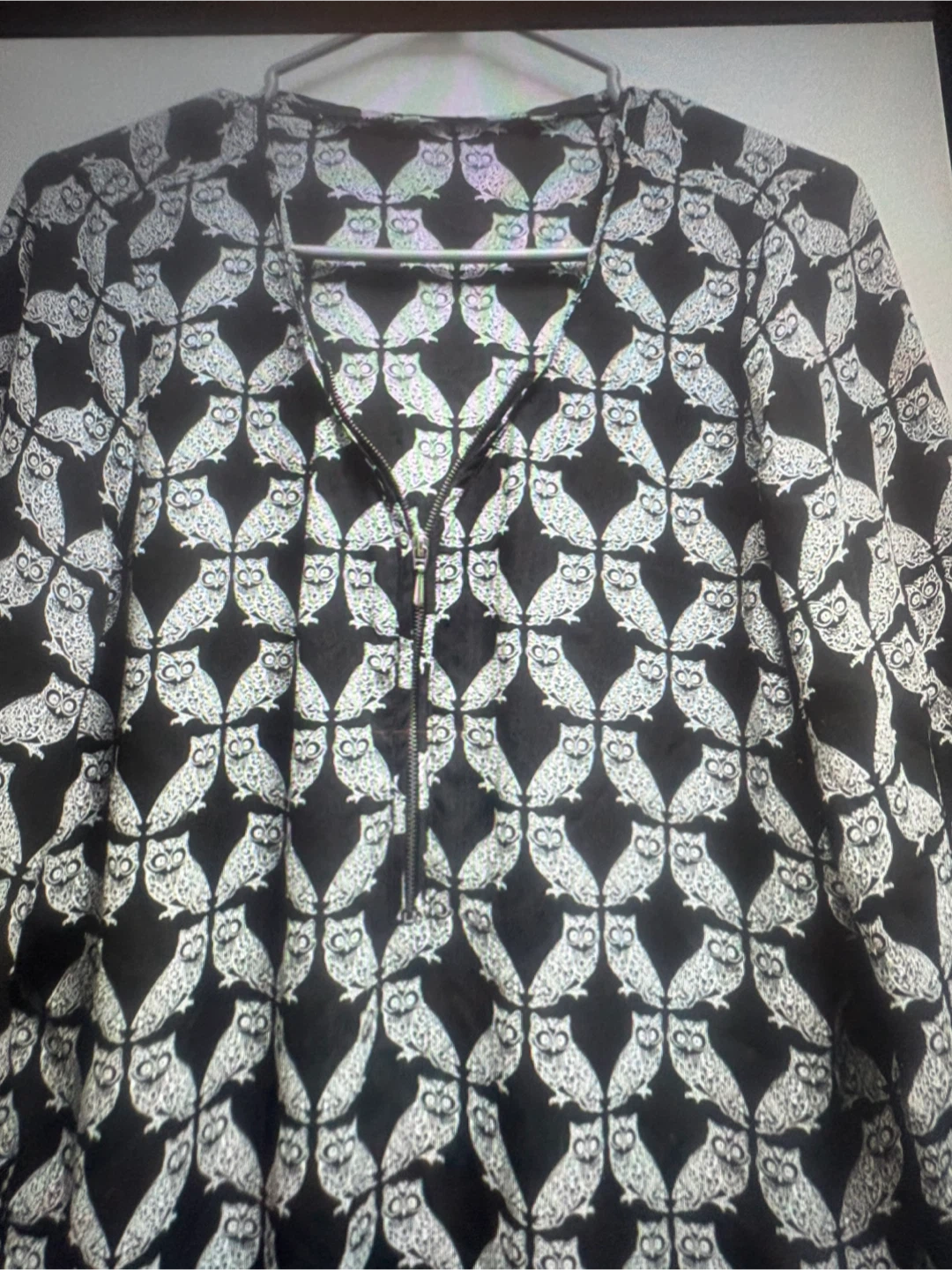 Haut à manches 3/4 avec motif hiboux