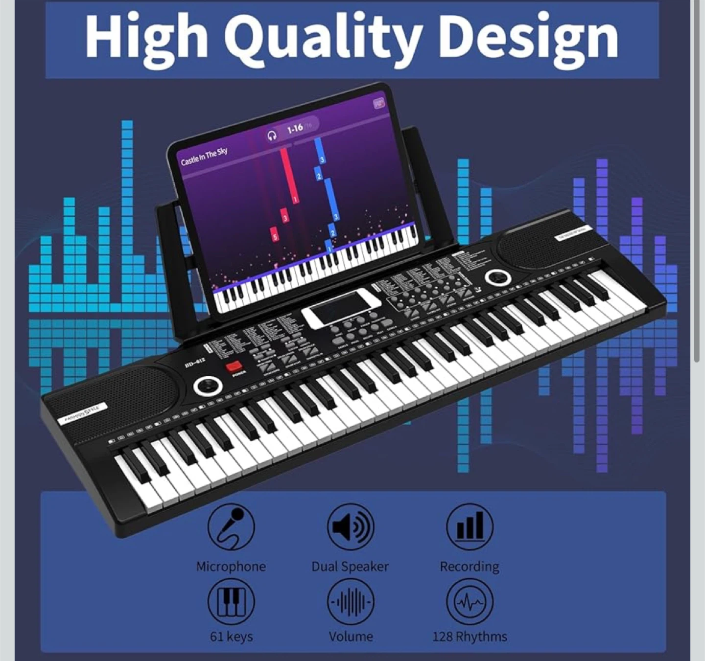61 Keys Keyboard Piano, Electronic Digital - photo 3