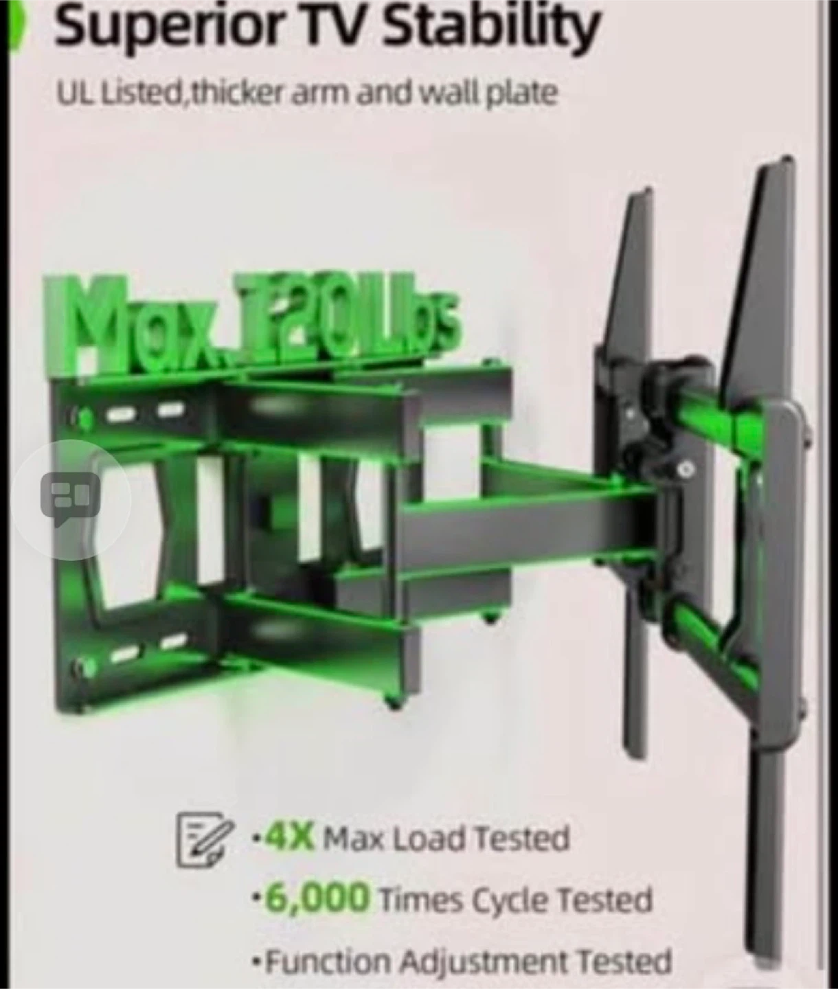 Full Motion TV Wall Mount 37”x86”