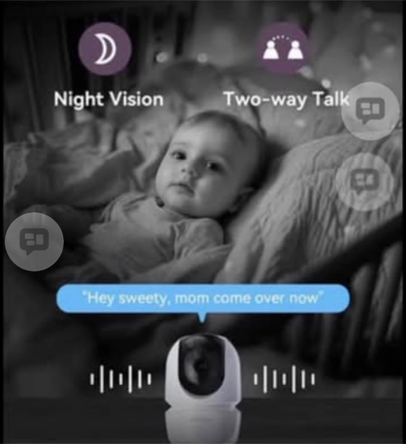 Comfyer 7" HD Split Screen Baby Monitor with 2 Cameras - photo 3