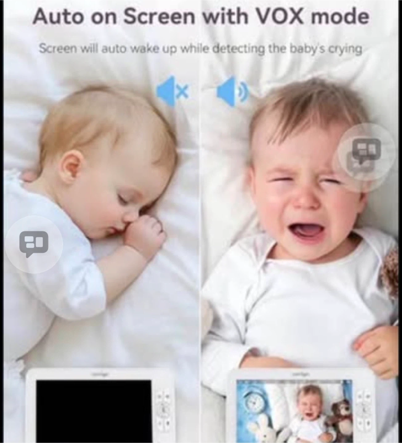 Comfyer 7" HD Split Screen Baby Monitor with 2 Cameras - photo 4