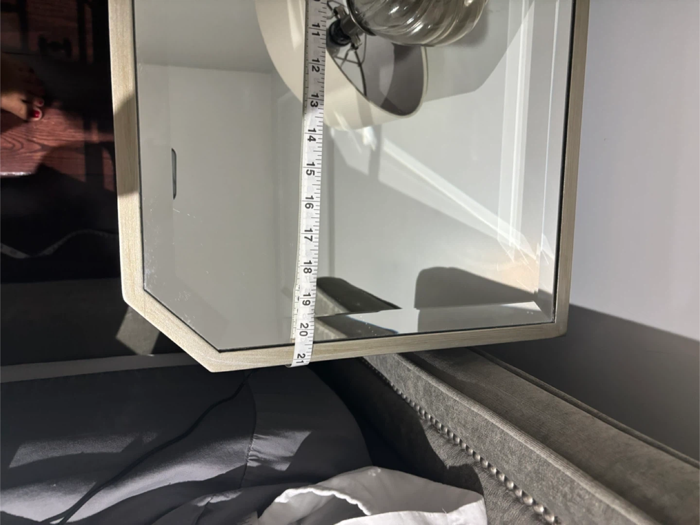Mirrored Three-Drawer Nightstand - photo 2
