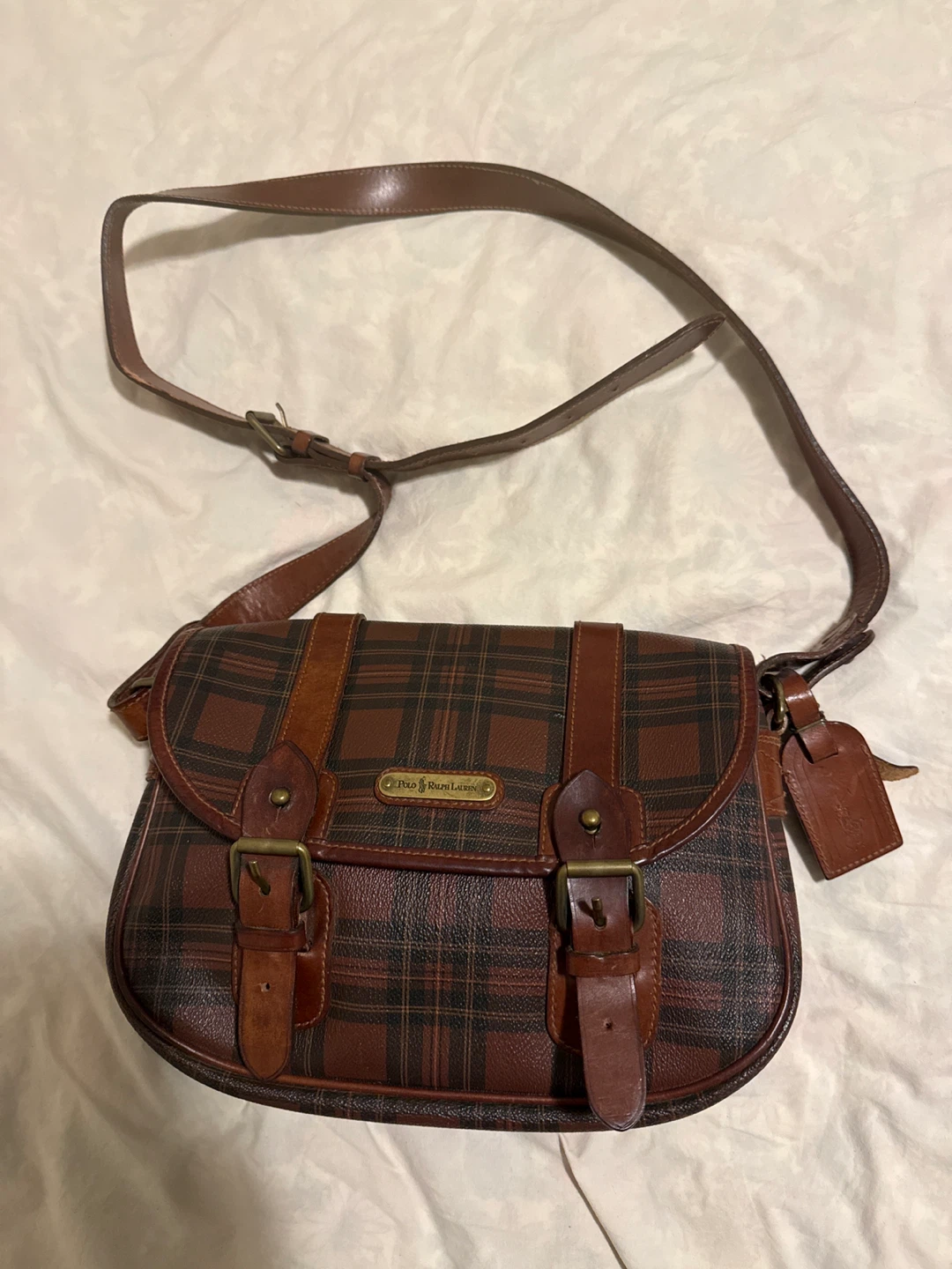 Vintage Polo Ralph Lauren Plaid Crossbody Bag - photo 2