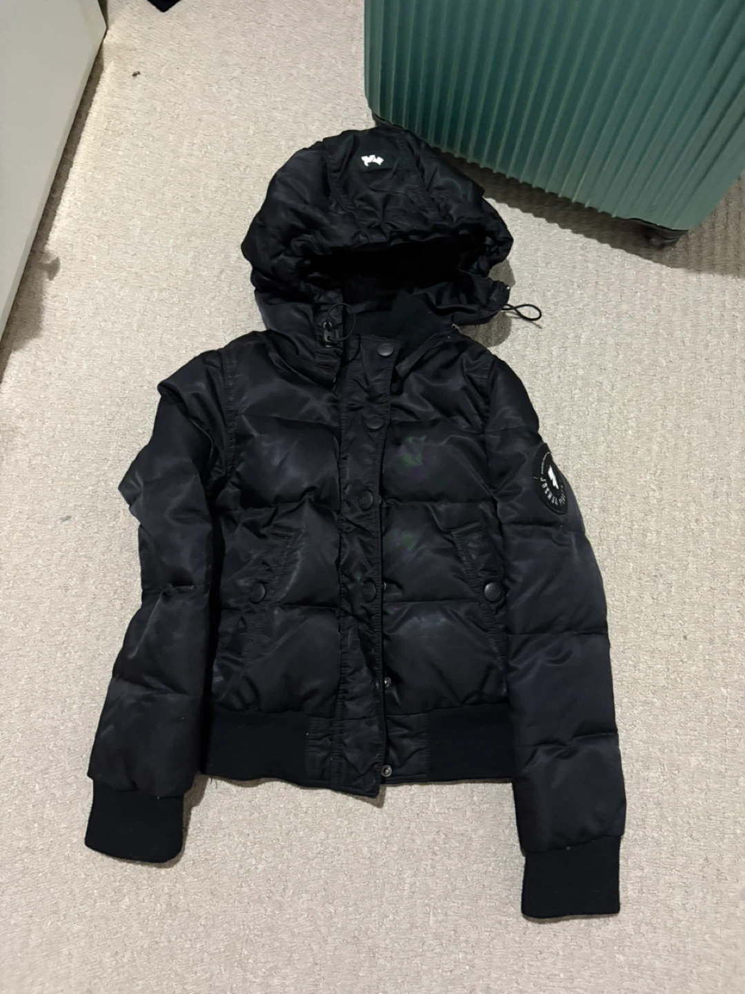 Joshua Black Puffer Jacket with Hood