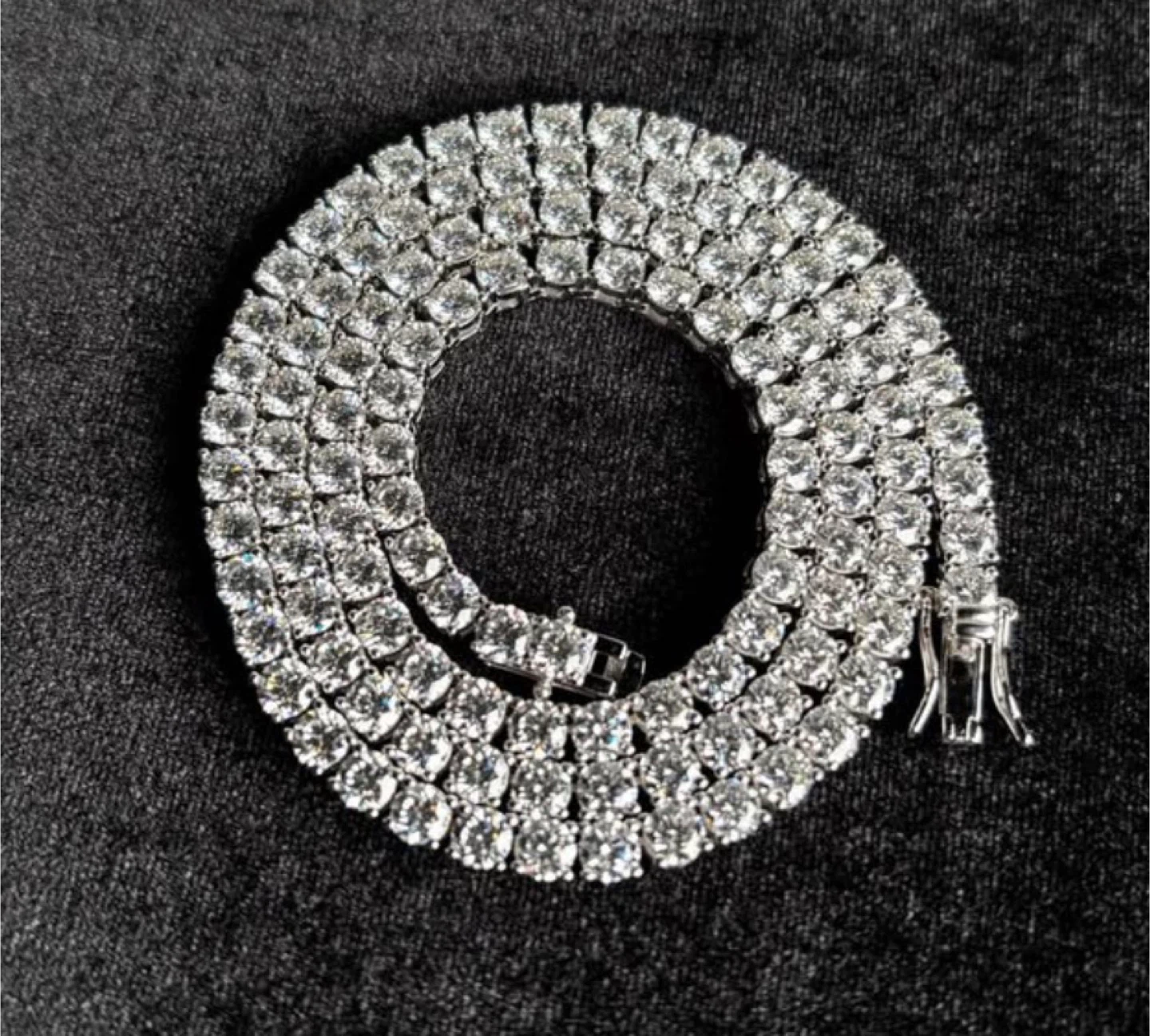 4mm Moissanite Tennis Chain 20” – D Color VVS1 Diamond Look
