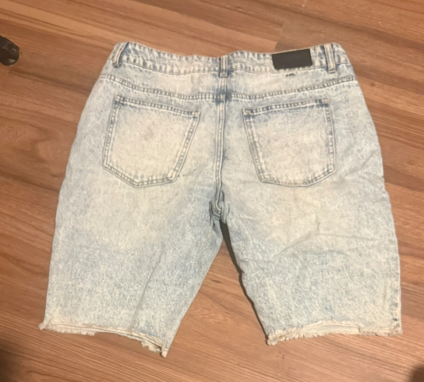 Original Use Acid Wash Ripped Denim Shorts - photo 2
