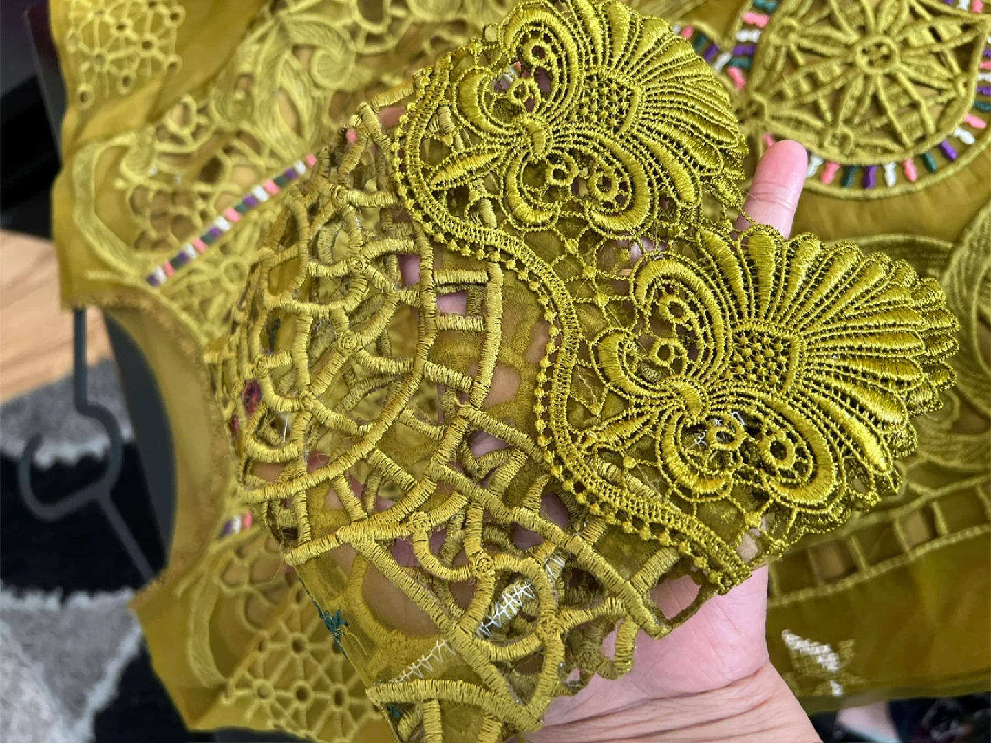 Maria B inspired Dhani color Embroidered 3 pcs Cutwork Suit - photo 4