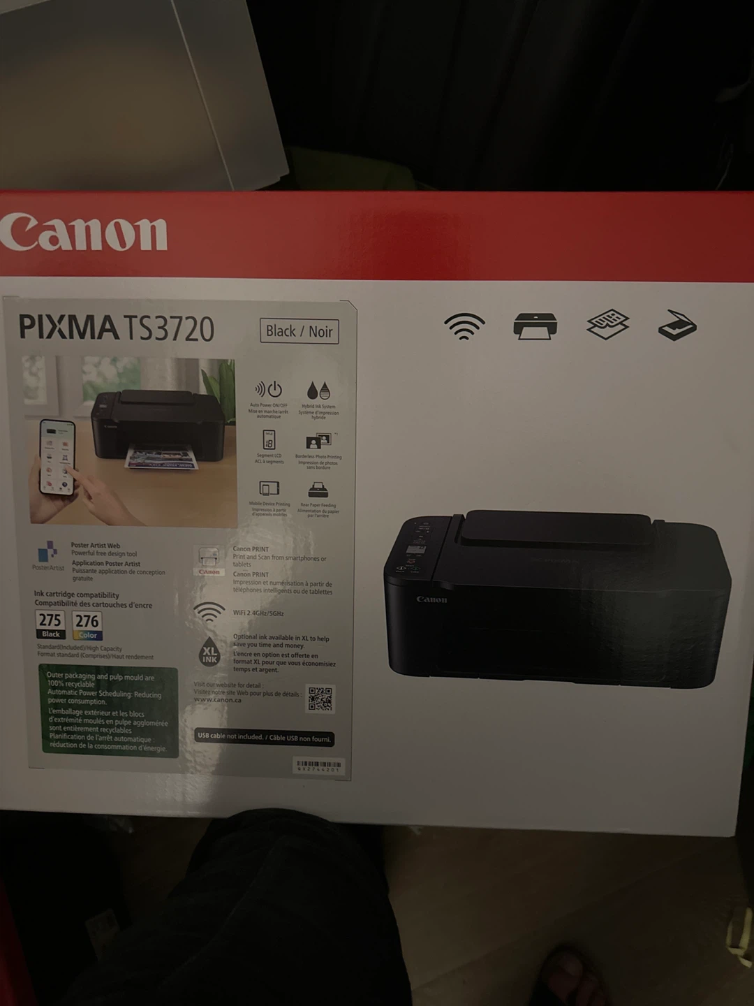 Canon PIXMA TS3720 All-in-One Printer - Black