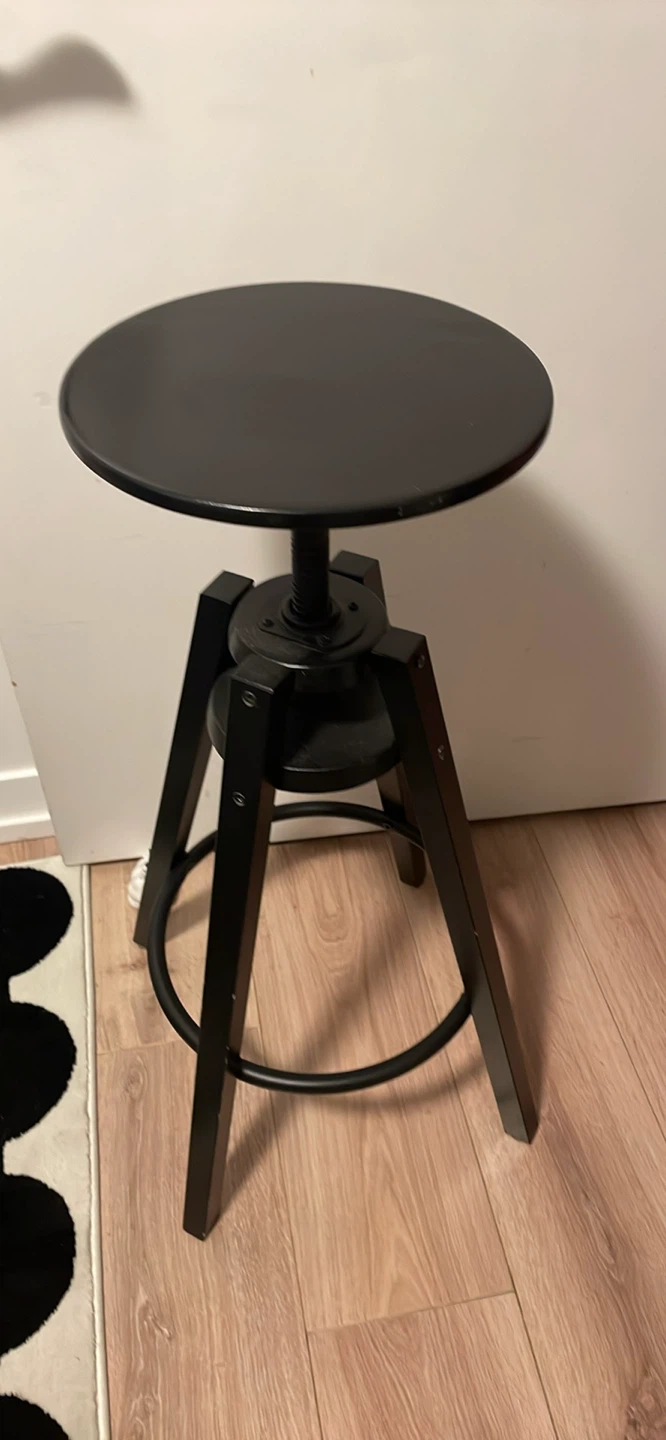 4 x DALFRED Adjustable Bar Stool - Black - photo 4