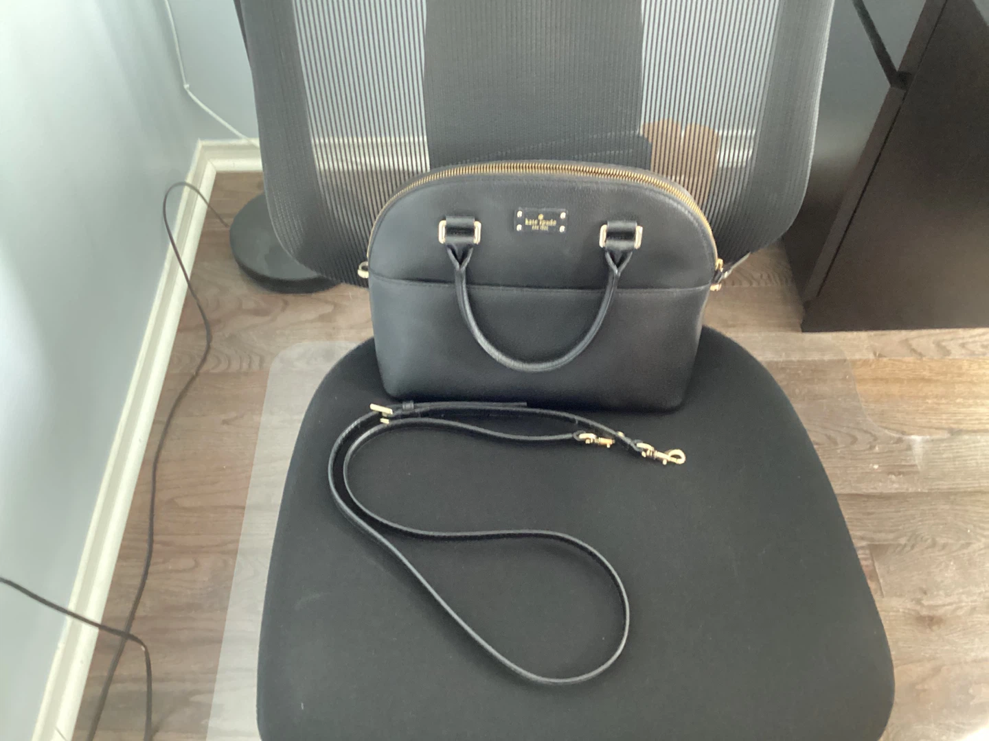 Kate Spade Black Leather Dome Satchel Handbag - photo 2