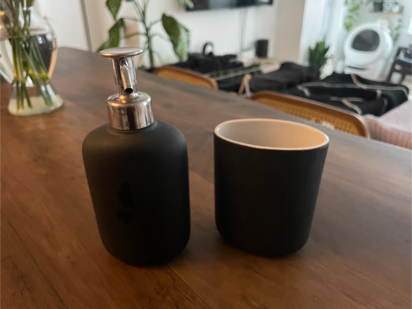 Ikea bathroom accessories soap dispenser toothbrush holder set - photo 3