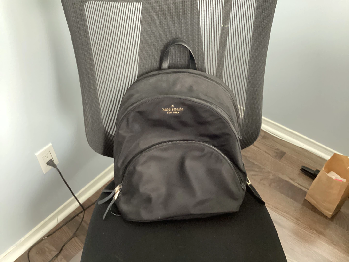 Kate Spade Black Nylon Backpack
