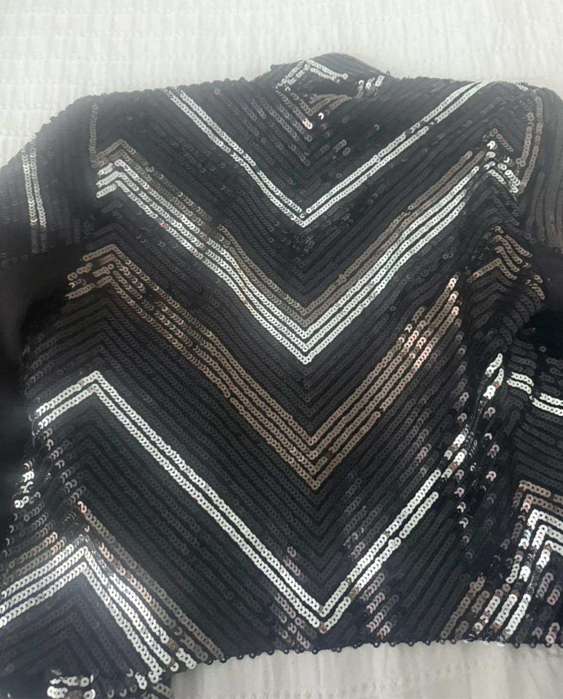 Guess Black Sequin Chevron Blazer Jacket XS - photo 2