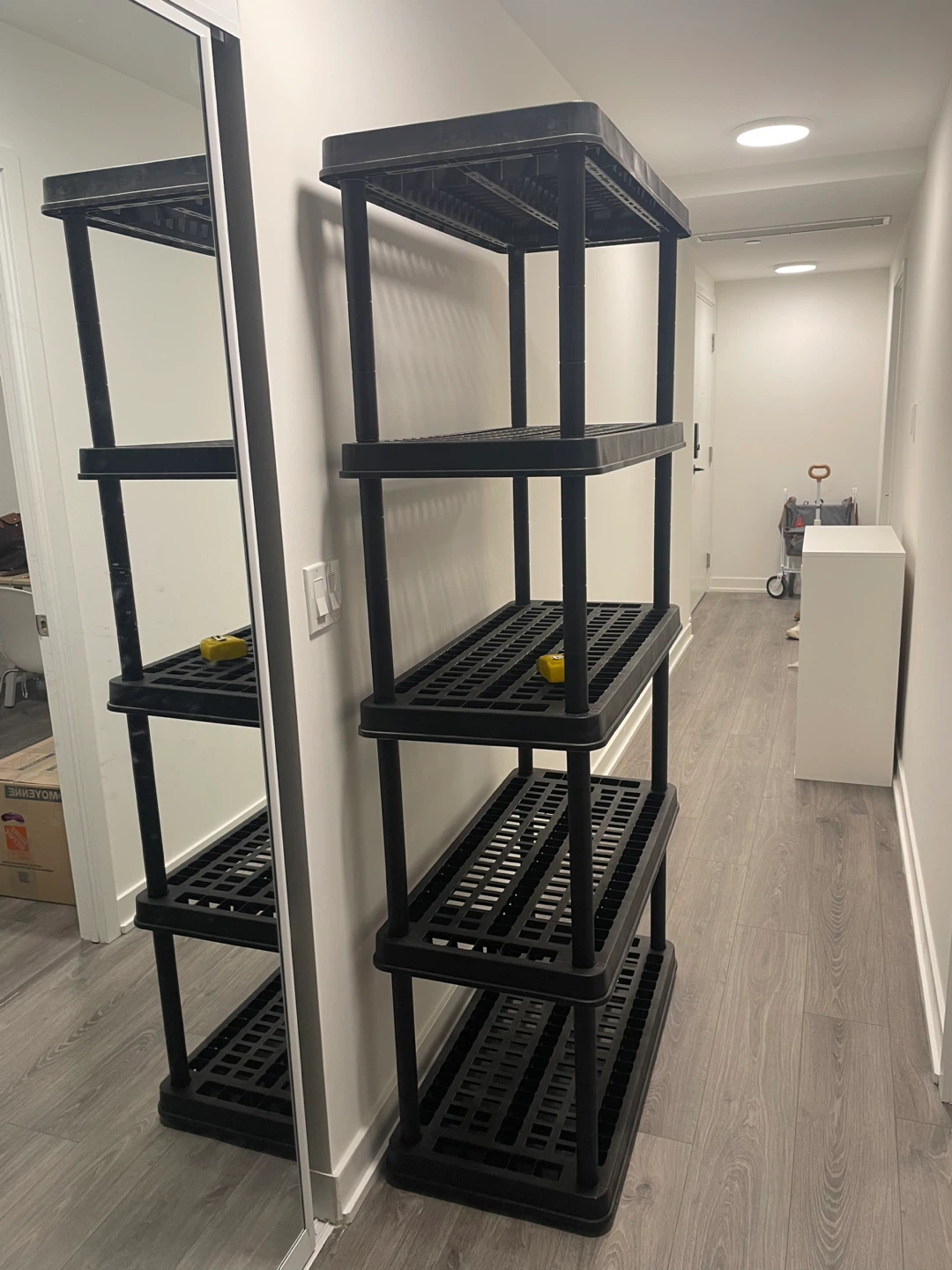 Black 5-Shelf Plastic Storage Unit