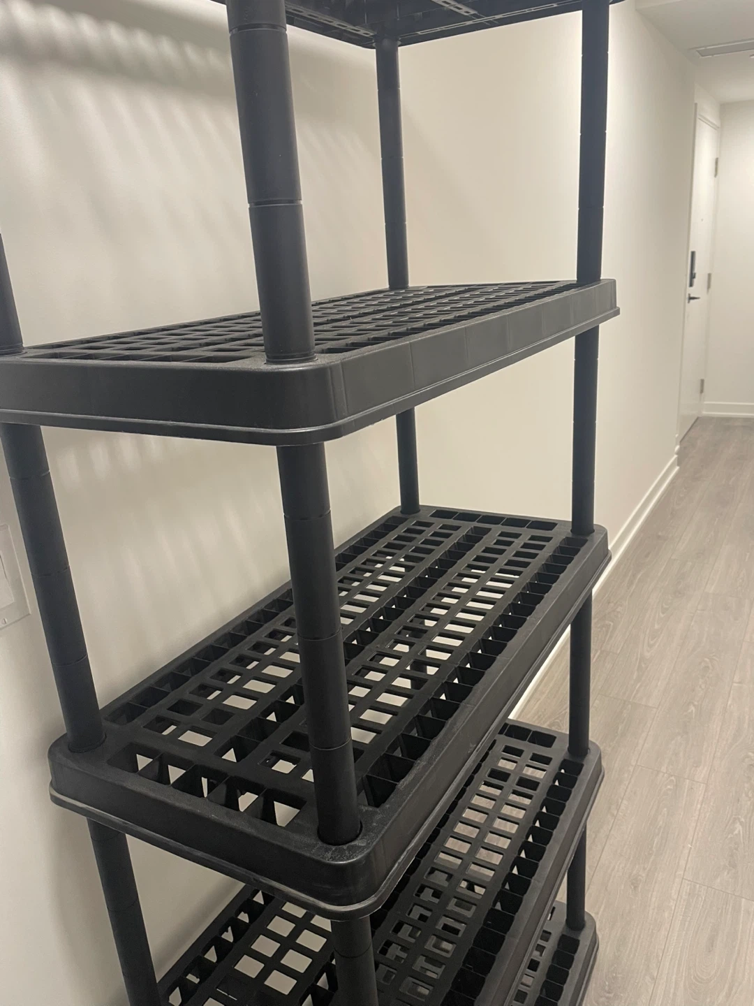 Black 5-Shelf Plastic Storage Unit - photo 2