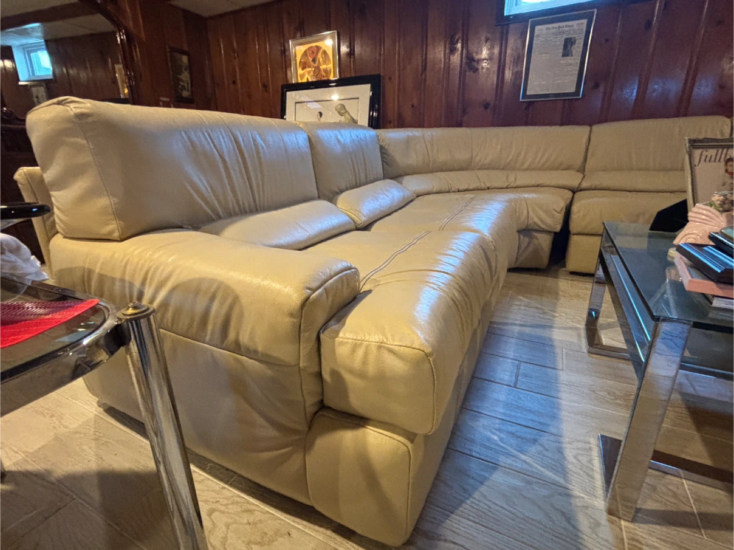 Postmodern 6-Piece Leather Sectional Couch - Pristine Condition - photo 5