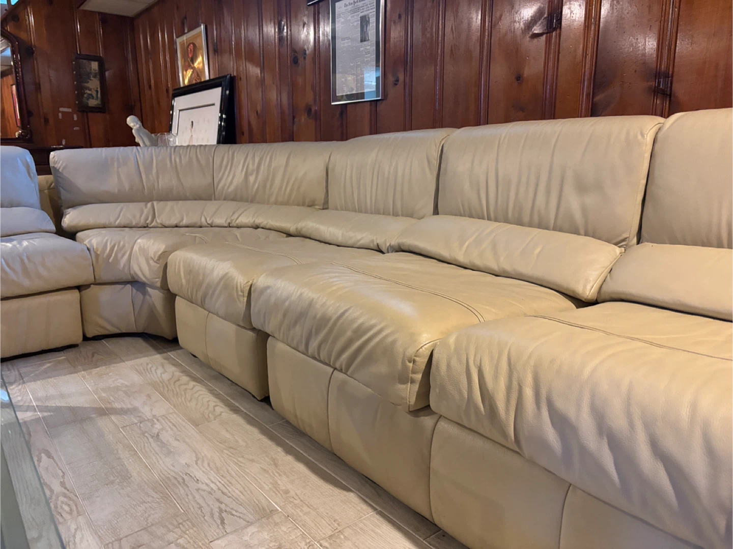 Postmodern 6-Piece Leather Sectional Couch - Pristine Condition