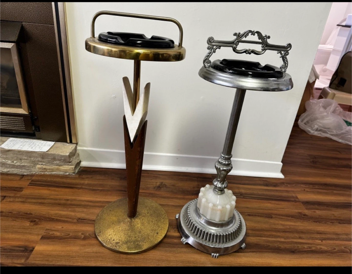 Vintage Ashtray Stands and Ceramic Ashtray Set