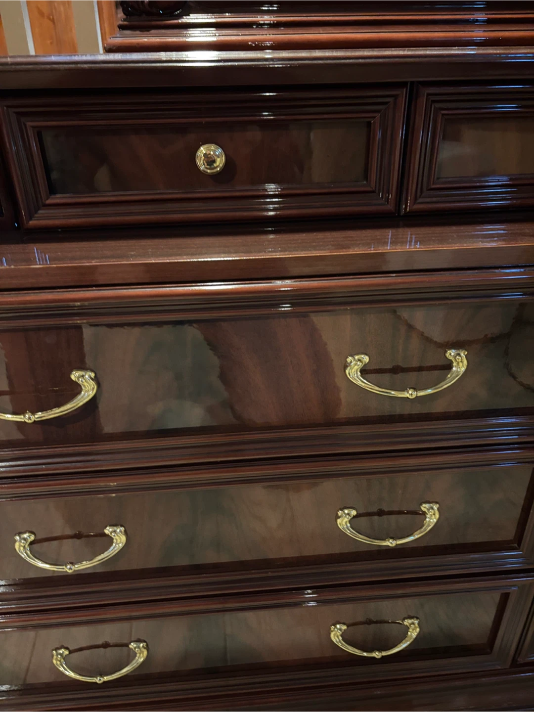 Dark Wood Dresser with Mirror + 2 matching nightstands - photo 4