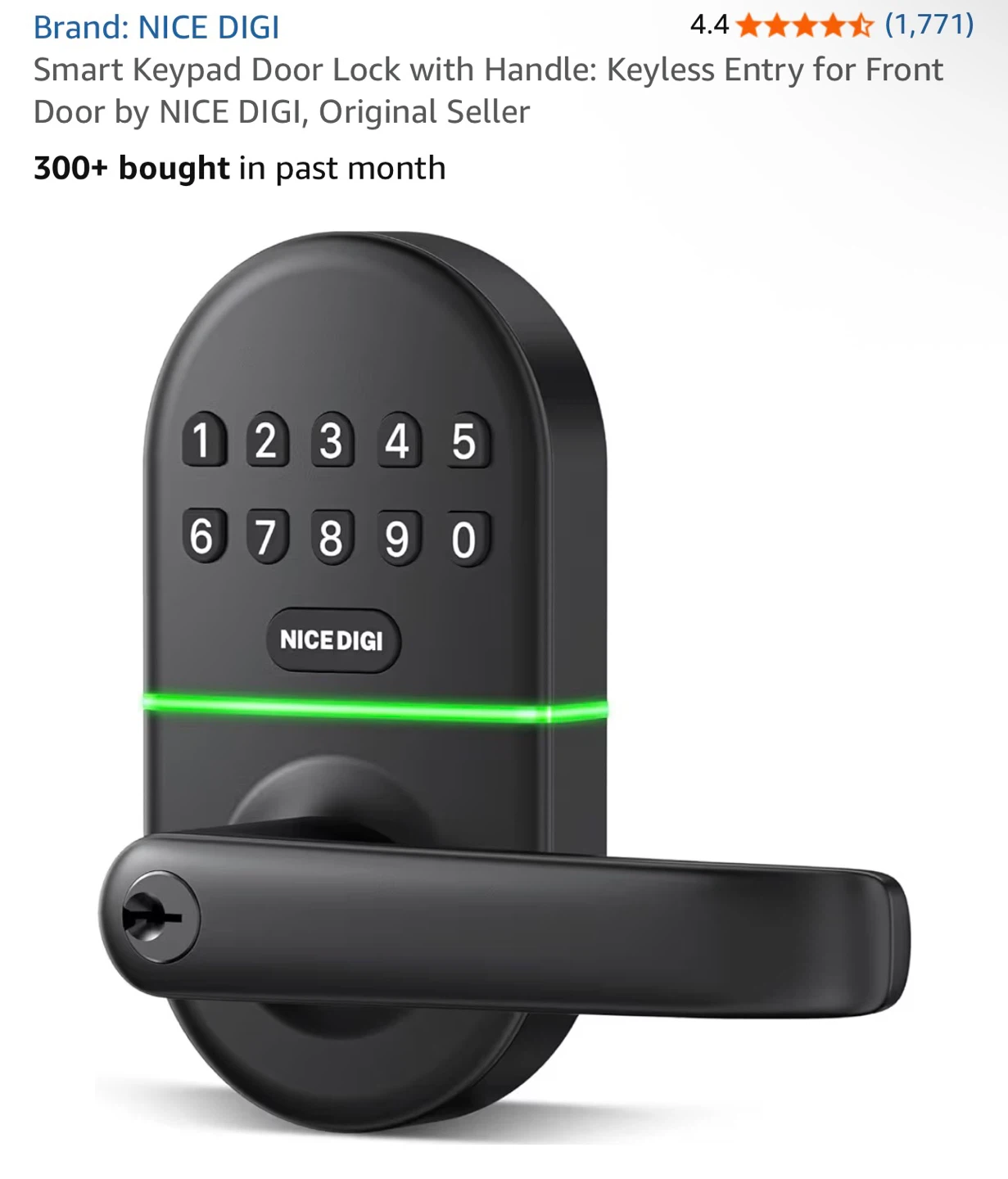 NICE DIGI Smart Keypad Door Lock with Handle