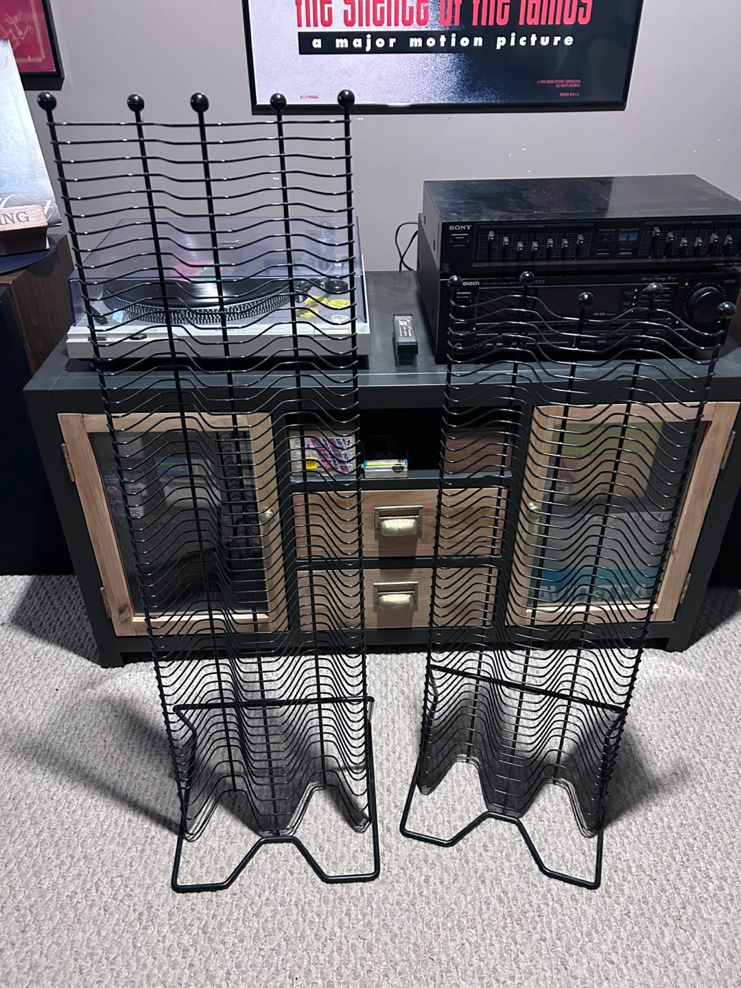 2 x Black Metal CD Display Racks
