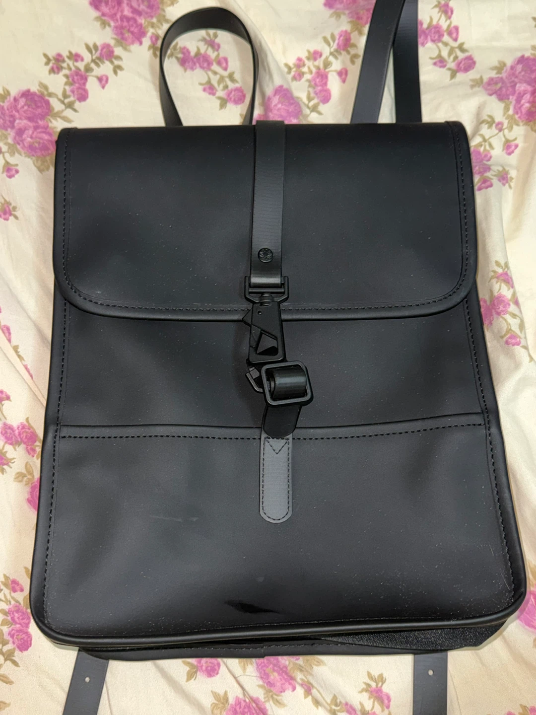 RAINS Black Backpack