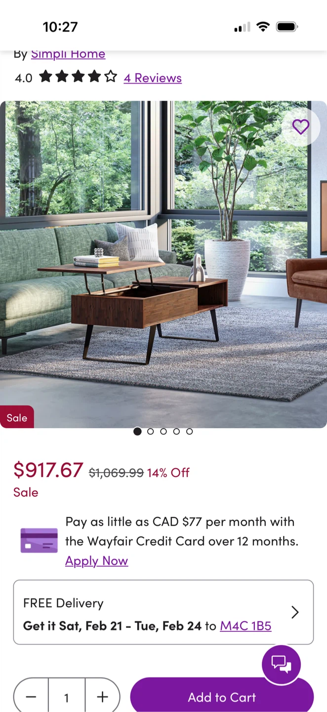 Lift Top solid wood Coffee Table with Storage - photo 4