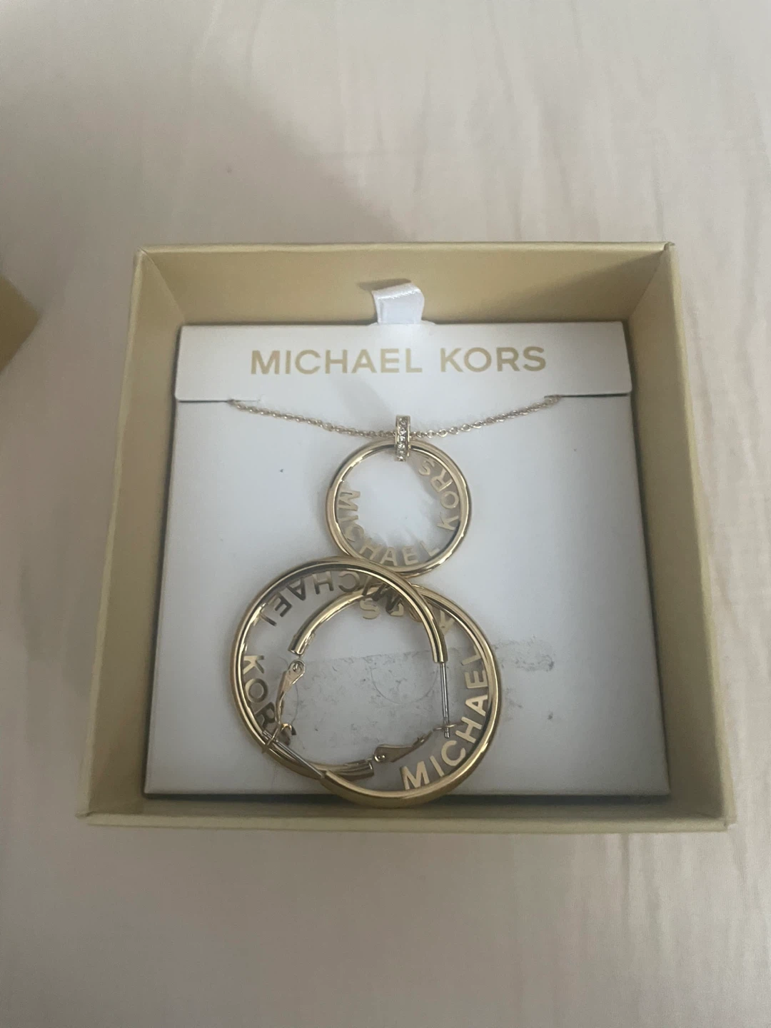 Michael Kors Necklace and Hoop Earrings Set