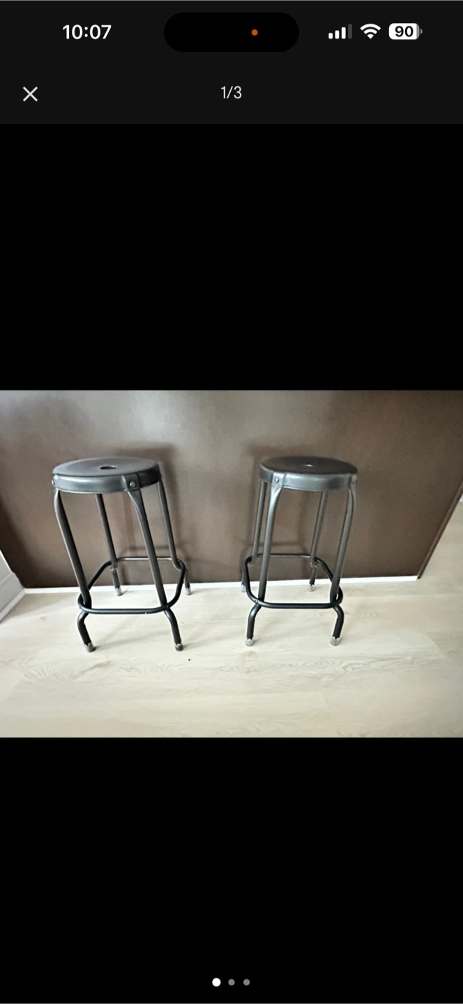 Set of 2 Metal Bar Stools - photo 3