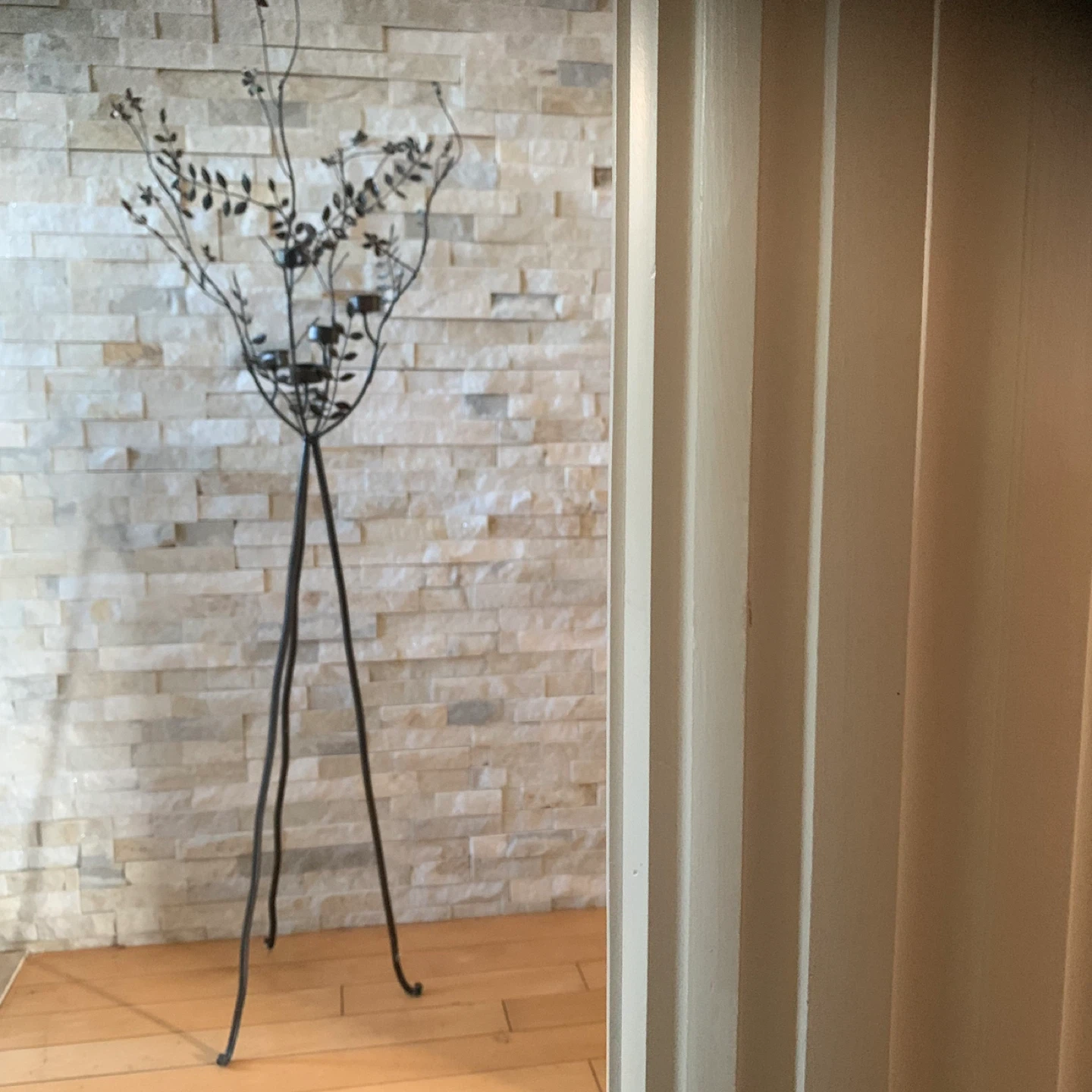 Metal Candelabra with Floral Design