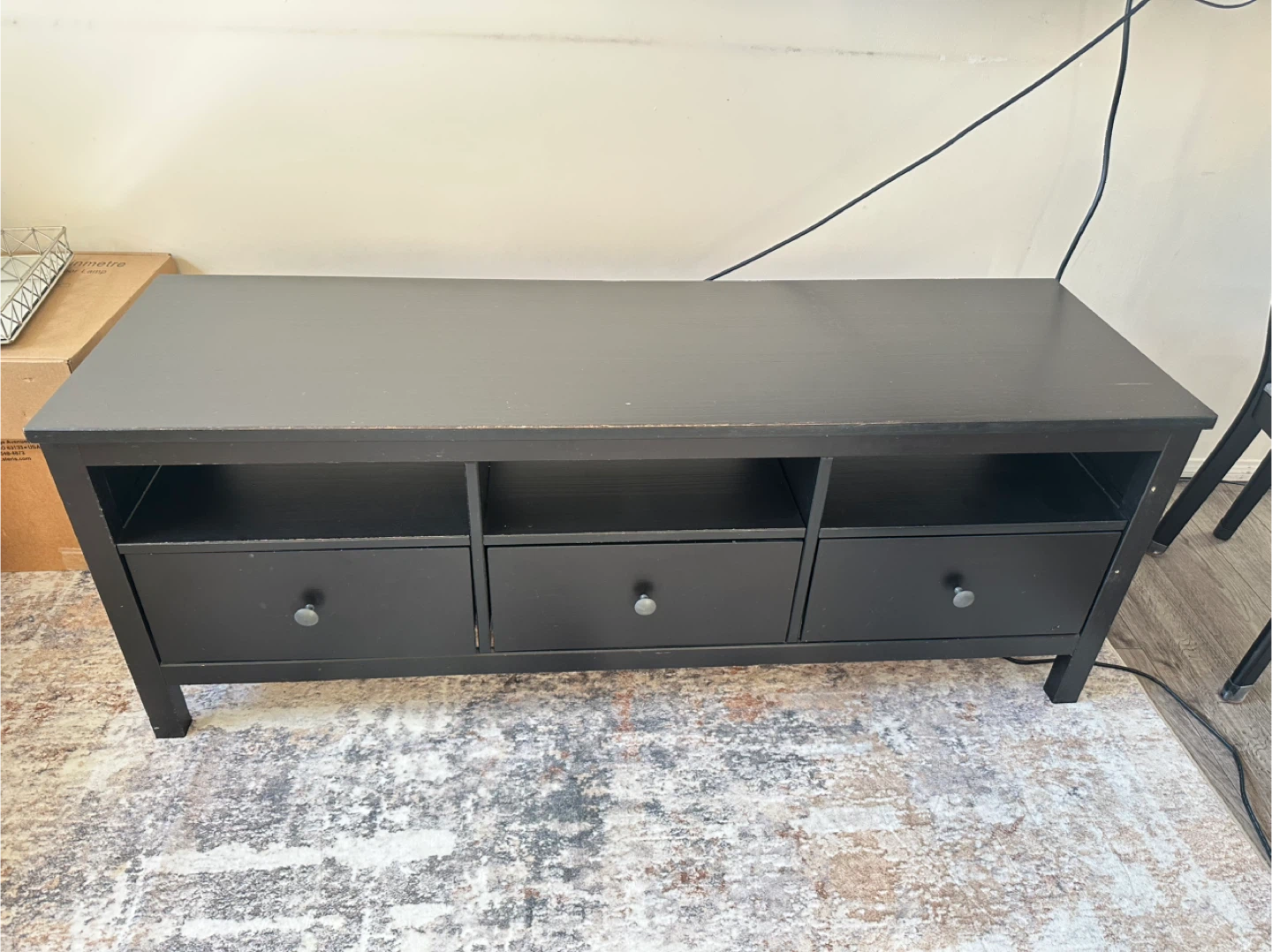 Black TV Stand with 3 Drawers