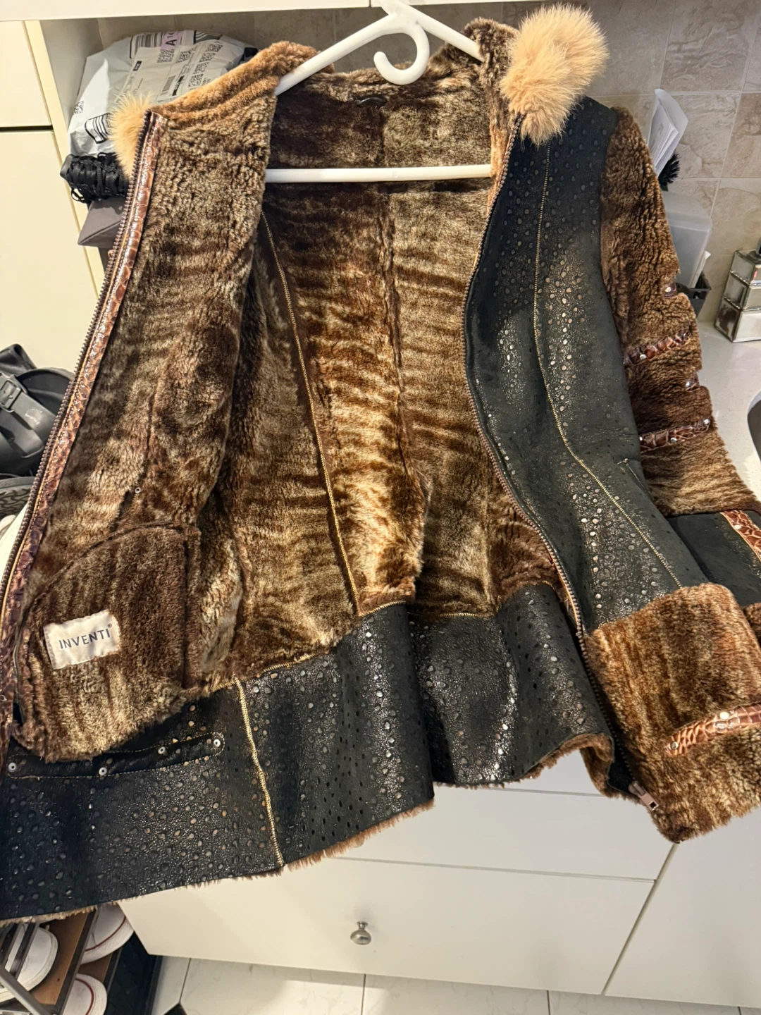 Inventi Fur Lined Jacket with Hood - photo 3