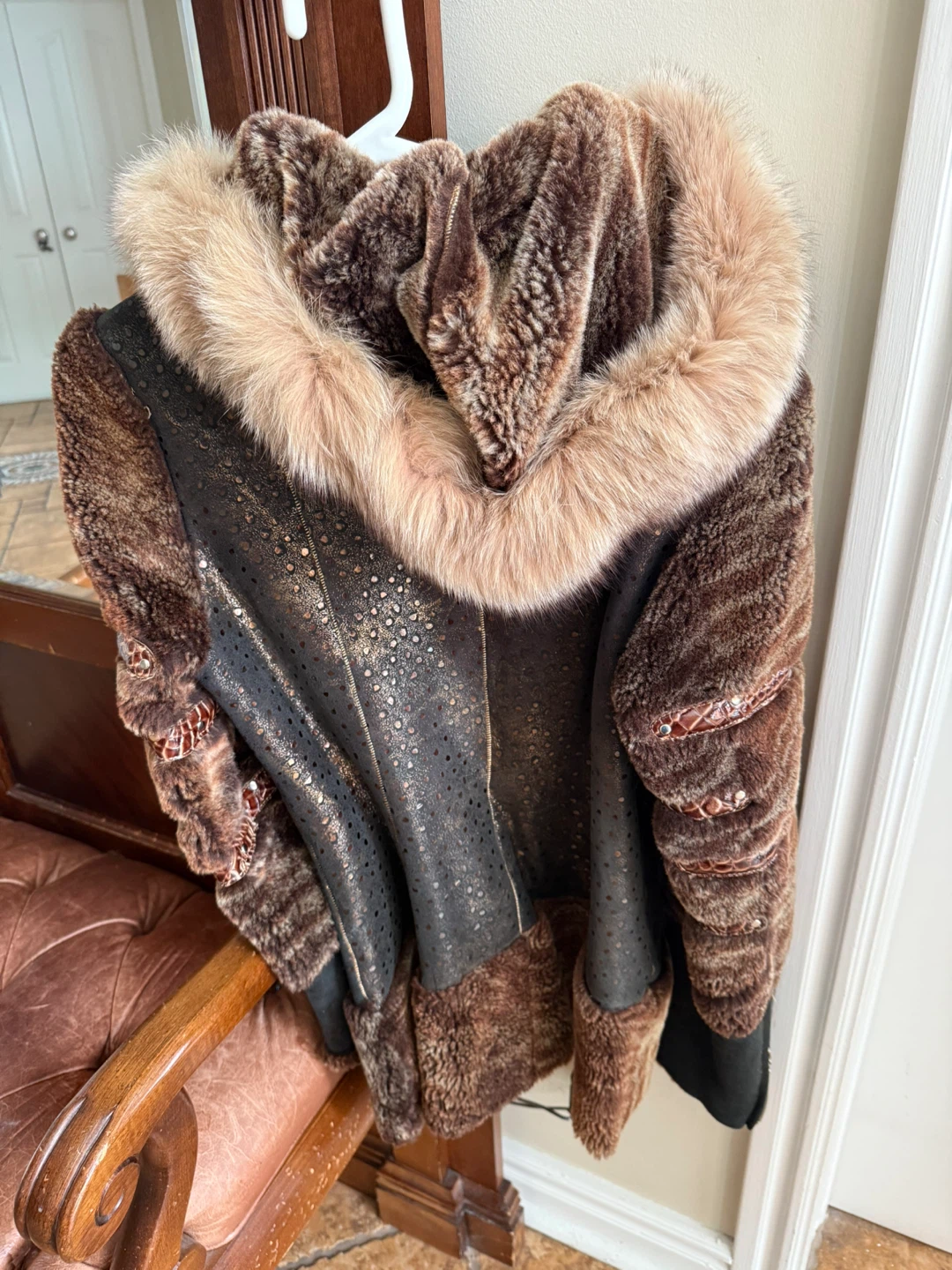 Inventi Fur Lined Jacket with Hood - photo 2