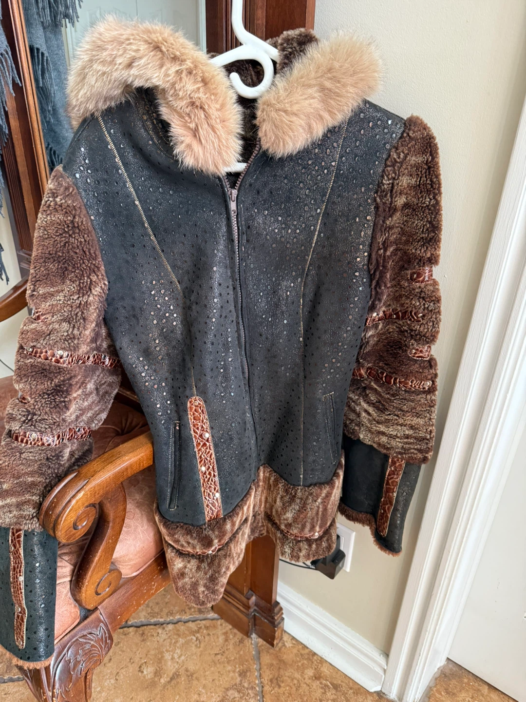 Inventi Fur Lined Jacket with Hood