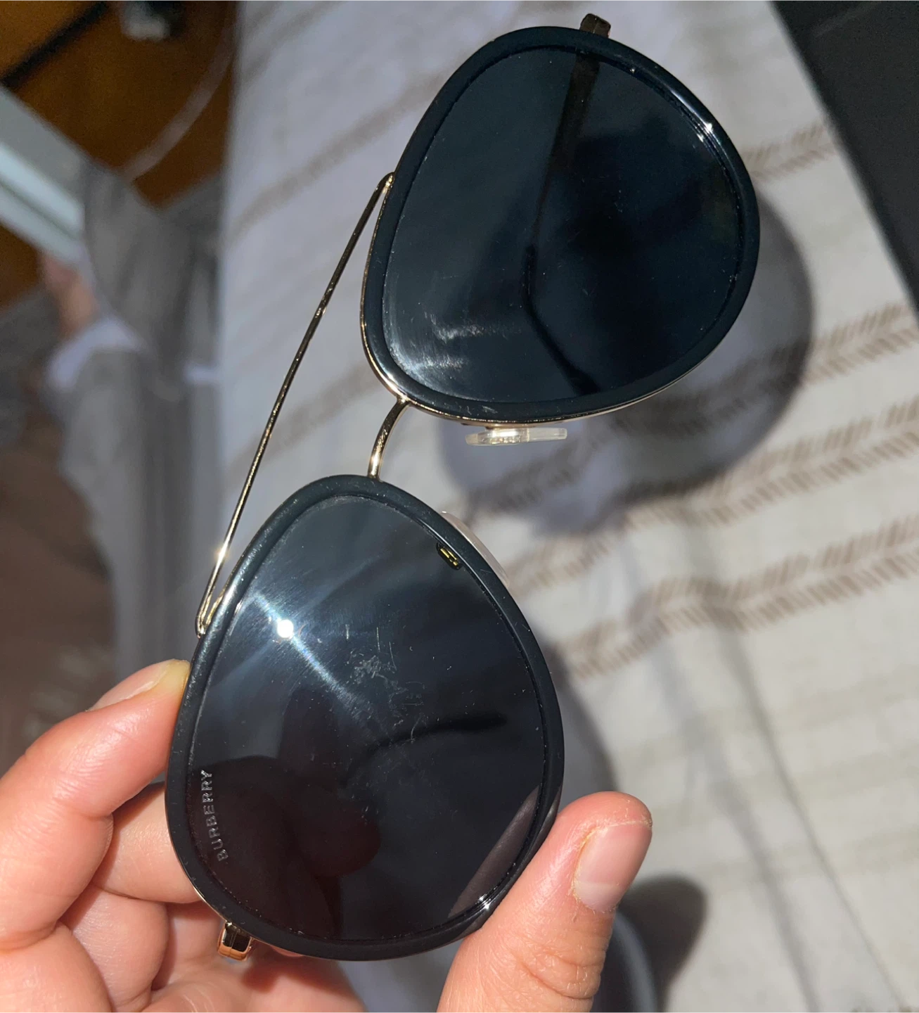 Burberry Sunglasses - Black Aviator Style